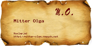 Mitter Olga névjegykártya